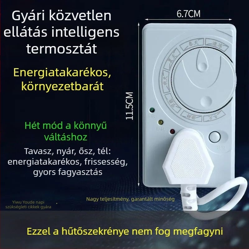 Német minőségű hűtőszekrény termosztát univerzális kompatibilitással, időzítővel és energiatakarékos funkcióval