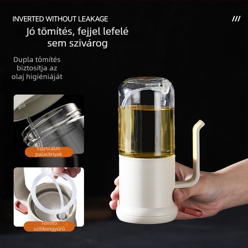 Jupiter üveg olajspray – záródó, szivárgásmentes, széles szögű permetezés, szójaszósz, ecet és olaj számára
