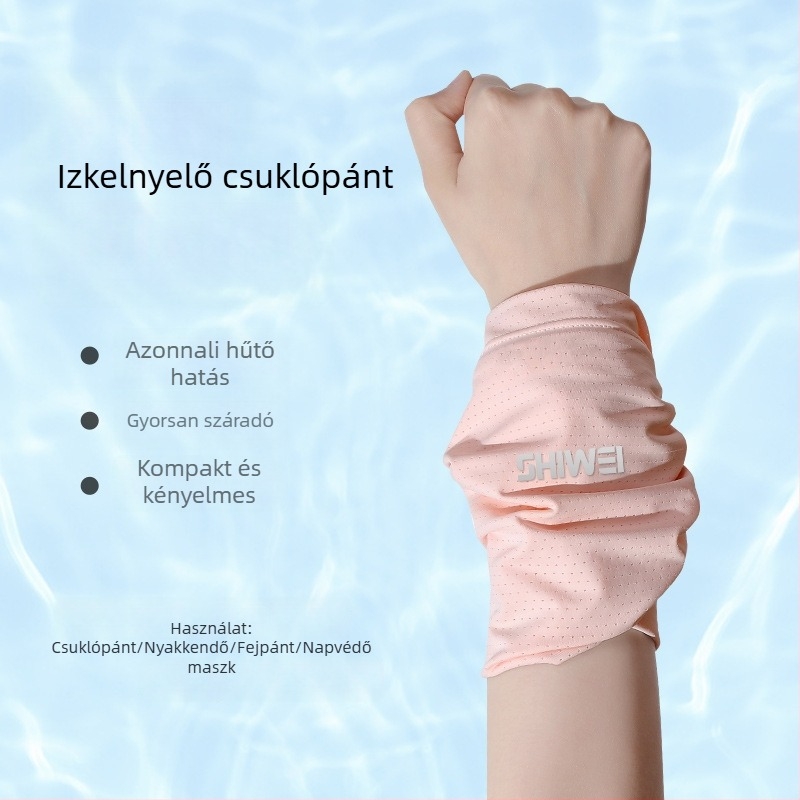 Női és férfi sportkarlpánt, törölköző-stílusú, izzadság-elszívó, gyorsan száradó, Ice Silk hűtő, lélegző, futásra és edzésre