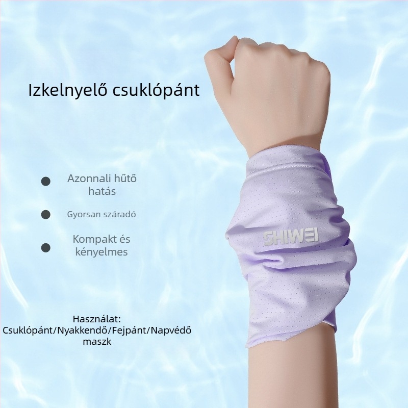 Női és férfi sportkarlpánt, törölköző-stílusú, izzadság-elszívó, gyorsan száradó, Ice Silk hűtő, lélegző, futásra és edzésre