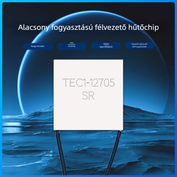 TEC1-12705 termoelektrikus hűtőlemez, 40×40 mm, záró rugós terminállal, 6.3/4.8 V