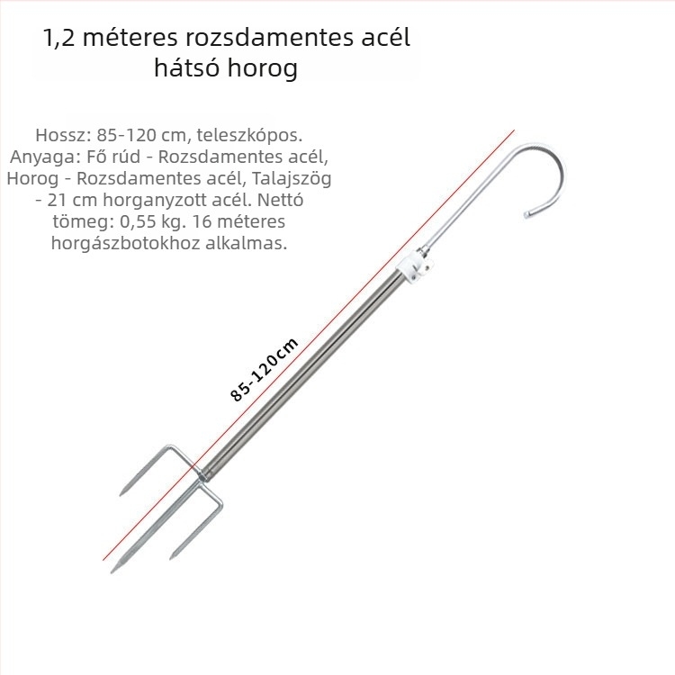 Állítható teleszkópos, hordozható horgászbot-állvány hosszú botokhoz, hagyományos bot-tripod, bot-tartó