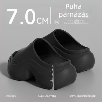 Női vastag talppal EVA papucs, nyár 2026, magasság növelő, csúszásmentes, strandra és otthonra