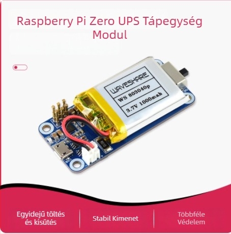 Raspberry Pi Zero UPS tápellátó modul – akkumulátorral, megszakítás nélküli energiaellátás, töltés és kisülés egyidejűleg