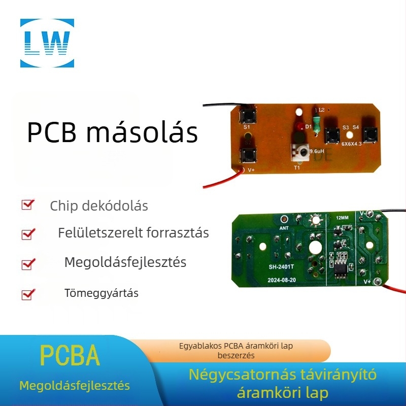 27M négycsatornás adó-vevő panel és távirányító modul – teljes készlet játékautóhoz