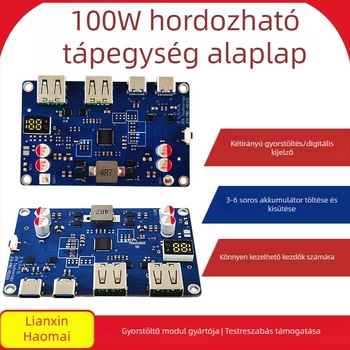 100W-os power bank kétirányú gyorstöltéses modul – áramkörös PCB DIY alaplap PD3.0/QC protokoll