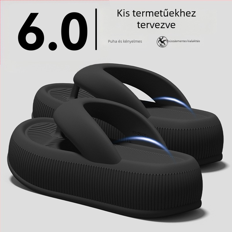 Női vastag talpú csúszásmentes papucs, 2026 nyári modell, magasságot növelő, ultra puha tapintású, csendes, otthoni és kültéri viseletre, EVA