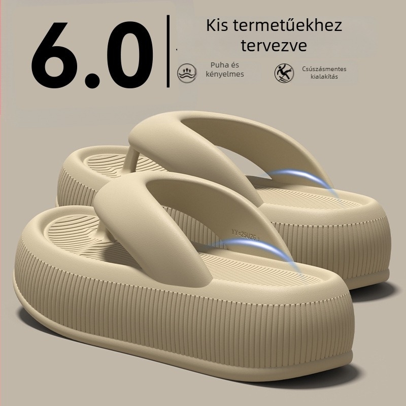 Női vastag talpú csúszásmentes papucs, 2026 nyári modell, magasságot növelő, ultra puha tapintású, csendes, otthoni és kültéri viseletre, EVA