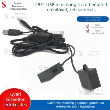2831USB Kompakt hangszóró beépített erősítővel PC-re és telefonra, külső sztereó hangszóró