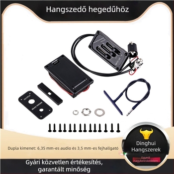 CV-210E Piezo hegedű pickup elektromos–akusztikus hegedűhöz, 6,35 mm-es jack, dupla kimenet