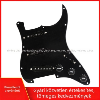ST-3S elektromos gitár pickguard – fekete háromrétegű panel és nagy pólusú mágneses pickup