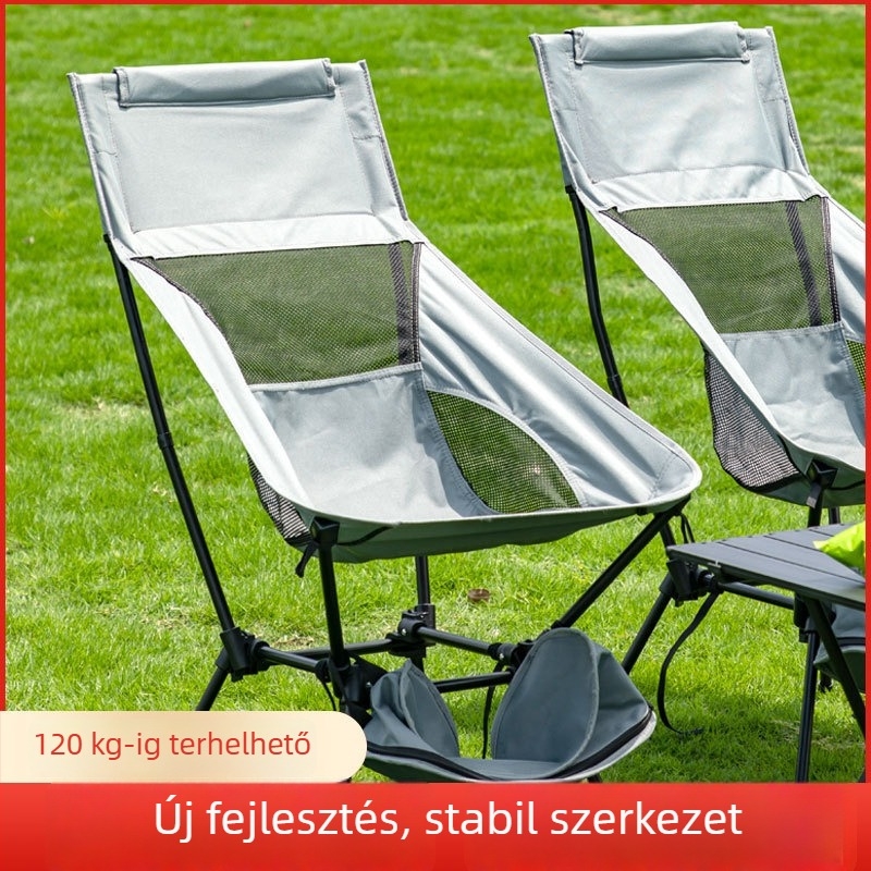 Yangguang kültéri magasított négyzet alakú holdas szék, hordozható, négy lábú összecsukható kemping- és horgászatokhoz