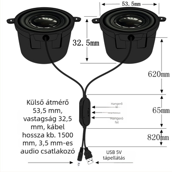 Jinggeyuan 52 Mini hangszóró erősítő USB 5V tápegység digitális intelligens hang 4 ohm 3W számítógépes hangszóró