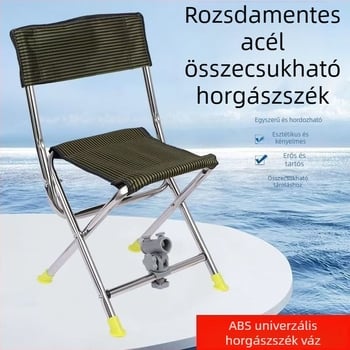 Rozsdamentes acélból készült horgász szék – hordozható, összecsukható, többfunkciós