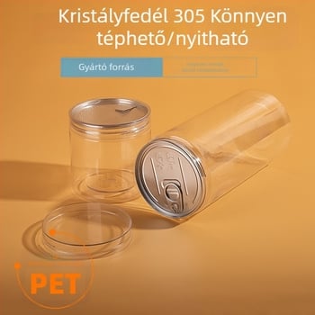 PET műanyag edény kristályfedéllel, zárható élelmiszer-tároló edény diófélékhez