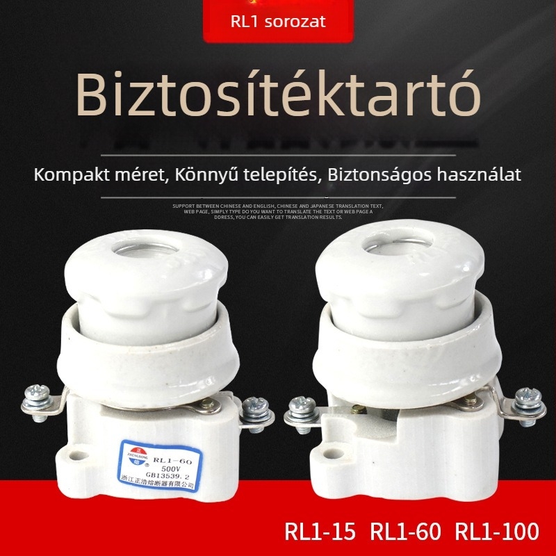Zhenghao RL1-60 kerámiás spirálos biztosítótámasz, 60A, 500V