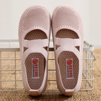 Női vászoncipő Old Beijing stílusban – nyári, légáteresztő hálós loafers slip-on, puha csúszásmentes talppal, kényelmes mindennapi viselet