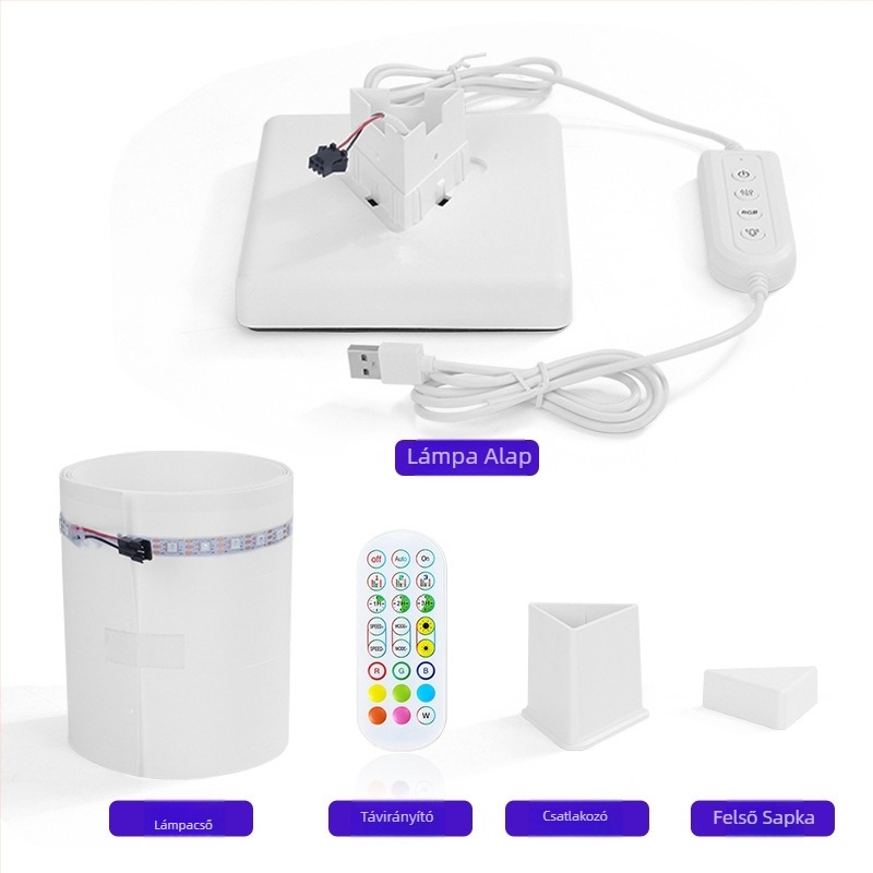 Háromszög alakú állólámpa RGB LED-szalaggal atmoszférikus megvilágításhoz, Bluetooth hangérzékelős saroklámpa játékos szobába és bárba