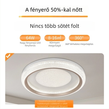 Hálószoba mennyezeti lámpa – modern, minimalist, könnyed lux, kristályos homokkrém stílus, teljes spektrum világítás