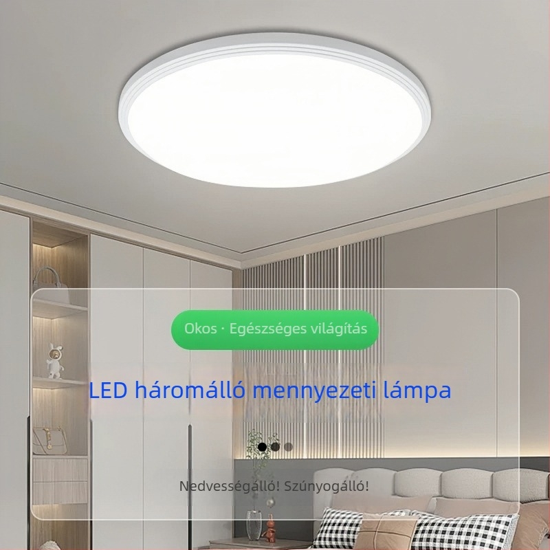 Teljesen zárt LED mennyezeti lámpa, ultra vékony, modern minimalista stílusban, hálószoba, erkély és fürdőszoba számára, szemvédő fény, körkörös fő fény