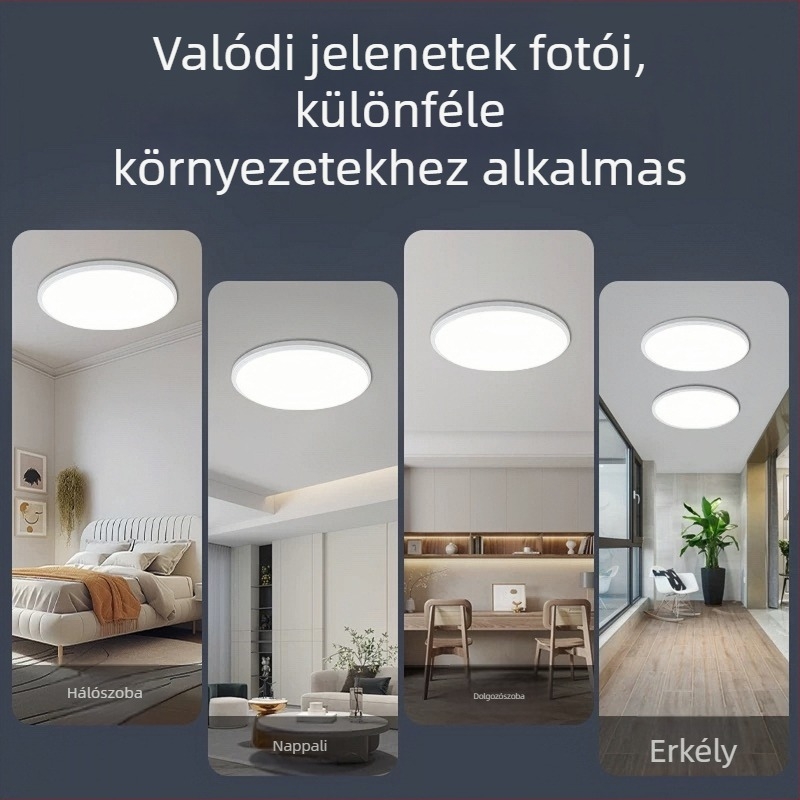 Teljesen zárt LED mennyezeti lámpa, ultra vékony, modern minimalista stílusban, hálószoba, erkély és fürdőszoba számára, szemvédő fény, körkörös fő fény