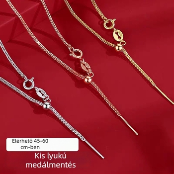 925 ezüstből készült nyaklánc Chopard-stílusú lánccal, kulcscsont-nyaklánc DIY kis lyukkal, gyöngyös és gyöngyökkel díszített lánc
