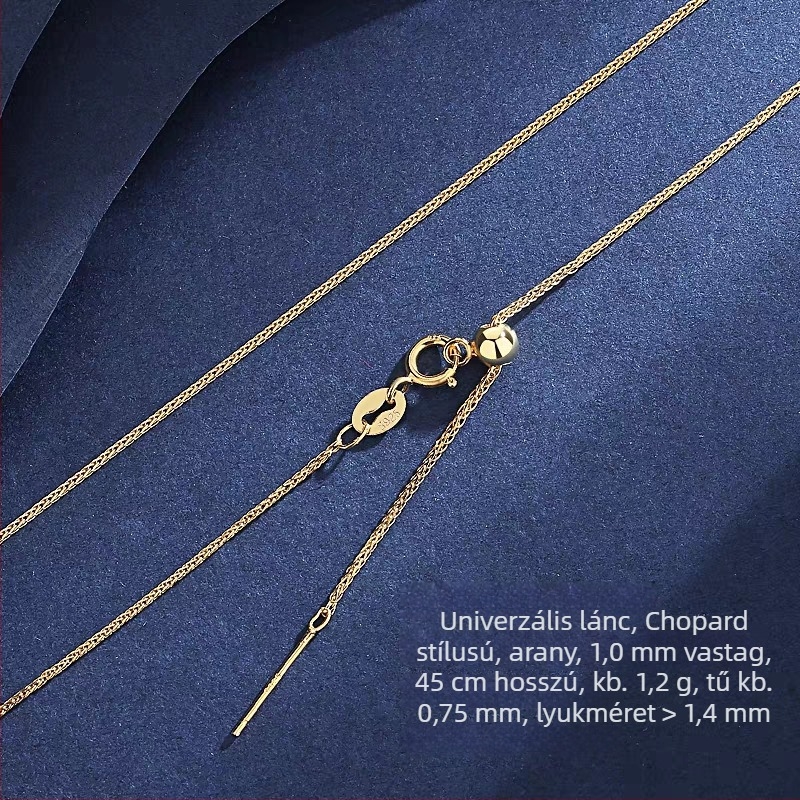 925 ezüstből készült nyaklánc Chopard-stílusú lánccal, kulcscsont-nyaklánc DIY kis lyukkal, gyöngyös és gyöngyökkel díszített lánc