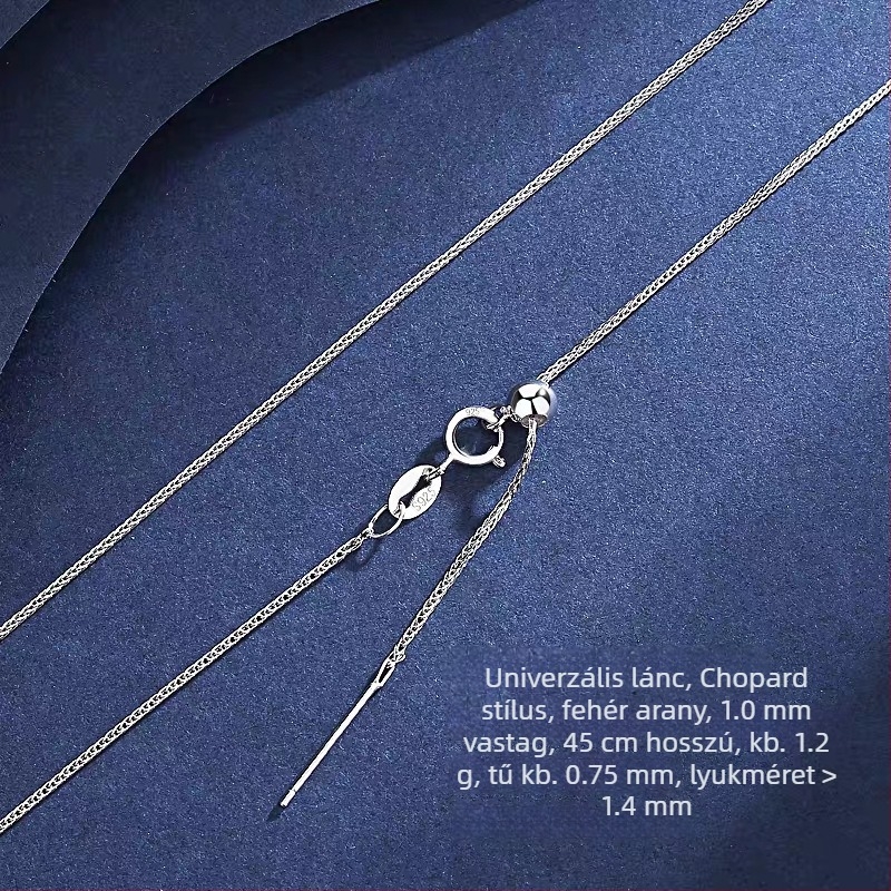 925 ezüstből készült nyaklánc Chopard-stílusú lánccal, kulcscsont-nyaklánc DIY kis lyukkal, gyöngyös és gyöngyökkel díszített lánc