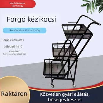 3 rétegű padlóra álló forgó és összecsukható tárolóállvány konyhához, fürdőszobához és sminkhez