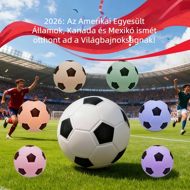 Szilikonból készült futball-labda formájú éjjeli lámpa érintésre működő kapcsolóval, hálószobai hangulatvilágítás, kreatív ajándék gyerekek szülinapjára