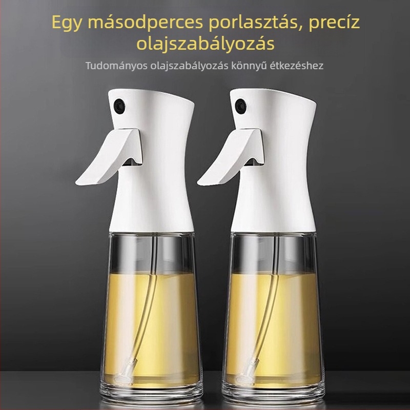 Üvegből készült olajspray palack konyhához és air fryerhez, olajpermetező atomizációval