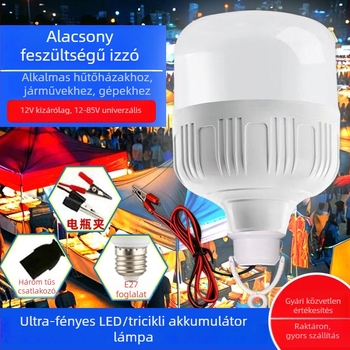 12V DC izzó éjszakai piacokra és utcai standokra, kábelrögzítő csíptetővel
