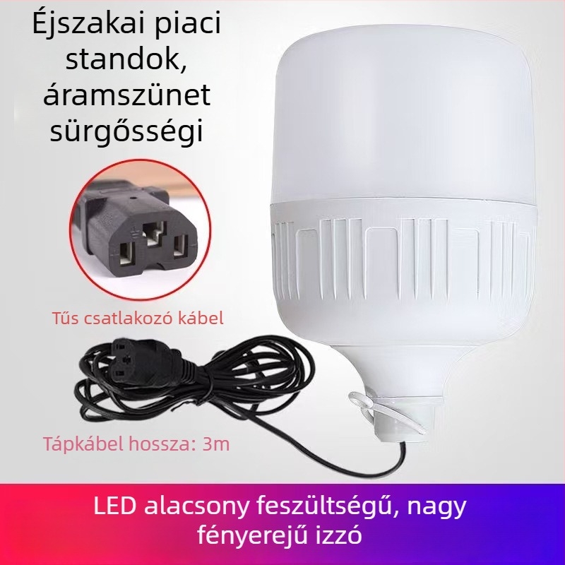 12V DC izzó éjszakai piacokra és utcai standokra, kábelrögzítő csíptetővel
