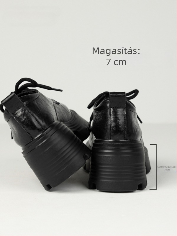 Női vastag talpú mokaszín, 2025-ös új modell, tavaszi bőr cipő velúr béléssel