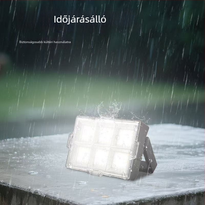 Napelemes, újratölthető lámpa kültéri standokhoz, magas fényerejű LED floodlight, hordozható többfunkciós vészvilágítás