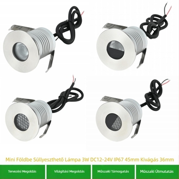 LED földalatti világítás, 45 mm-beépített padló világítás, kültéri vízálló spotlámpa a kerthez, 3W tájvilágítás