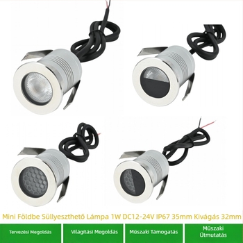 LED földalatti világítás, 45 mm-beépített padló világítás, kültéri vízálló spotlámpa a kerthez, 3W tájvilágítás