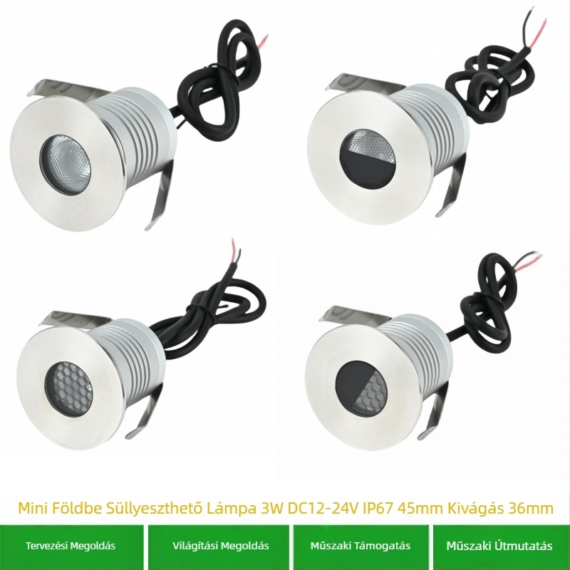 LED földalatti világítás, 45 mm-beépített padló világítás, kültéri vízálló spotlámpa a kerthez, 3W tájvilágítás