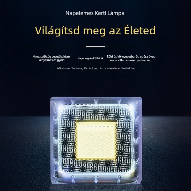 Négyzet alakú föld alatti napelemes lámpa sétányokra és tájvilágításra, IP68 vízálló, LED