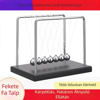 5- és 7-golyós Newton‑pendulum, rozsdamentes acél és fa, modern dekoratív egyensúlygolyó, stresszoldó ajándék