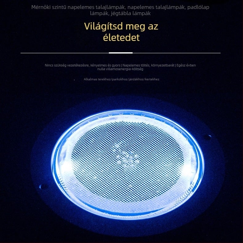 Műszaki színvonalú LED földalatti világítás járdákhoz és terekhez, kültéri, napelemes, vízálló
