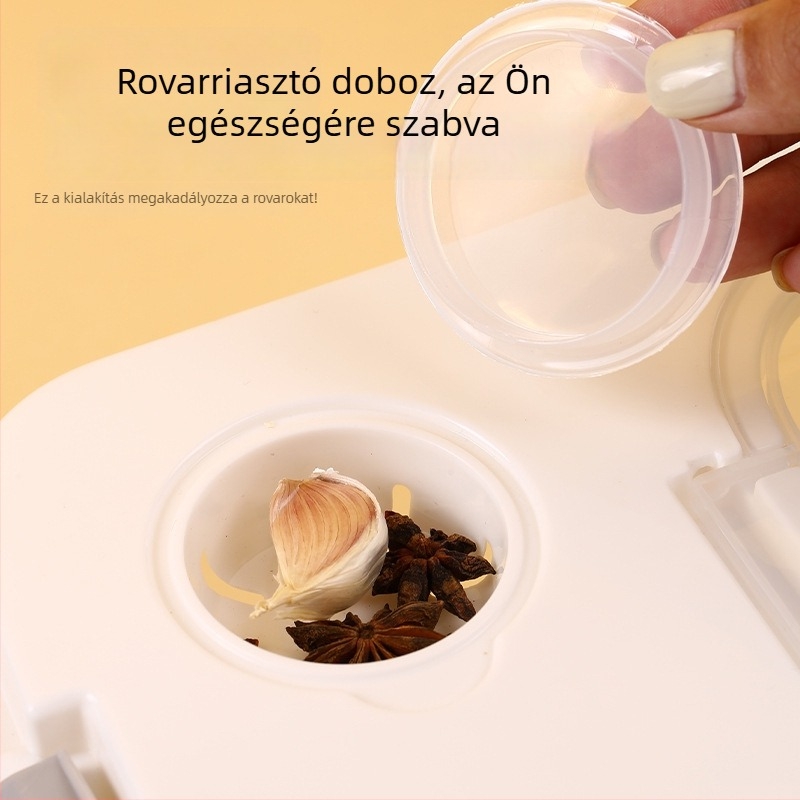 Zárható rizstároló edény, rovar- és nedvességálló, élelmiszerbiztonsági minőség, modern minimalista dizájn, kapacitás 10 L felett
