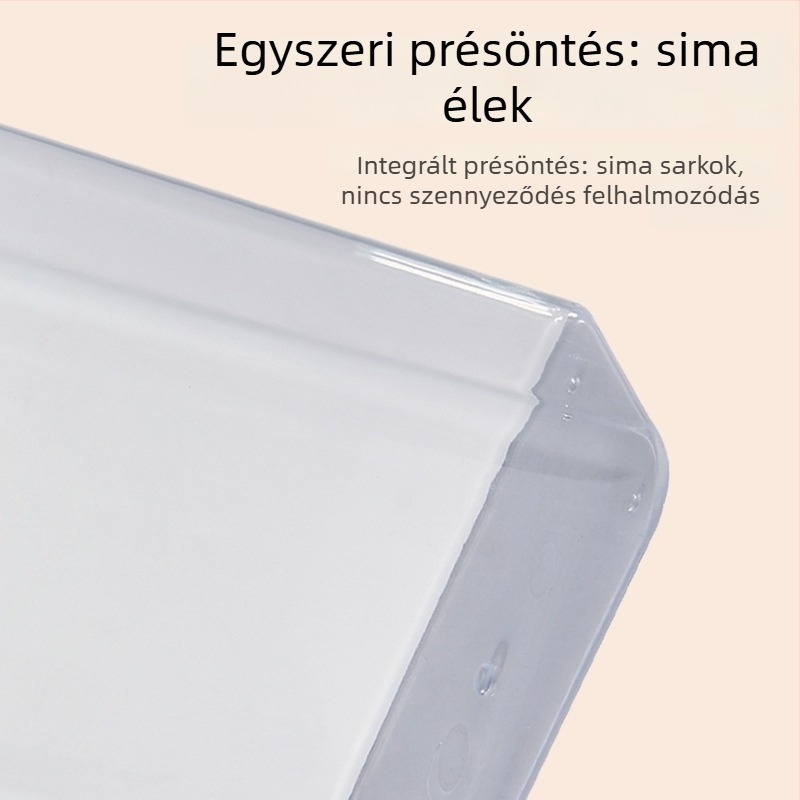 Átlátszó, négyszögletes műanyag tárolóedény gabonához, kávéporhoz és gyümölcsporhoz