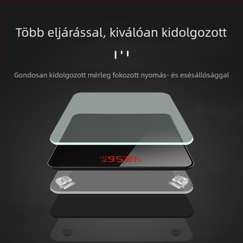 Amuksen otthoni testsúlymérleg, pontos elektronikus mérleg rejtett LED kijelzővel, újratölthető, testsúly mérés 180 kg-ig