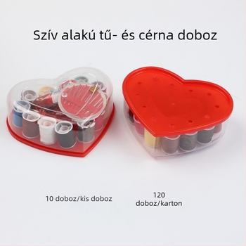 Szív alakú varrókészlet otthoni használatra, 120 darabos készlet