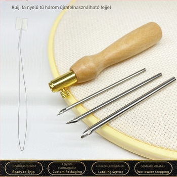 Punch needle hímzőeszköz három cserélhető tűvel