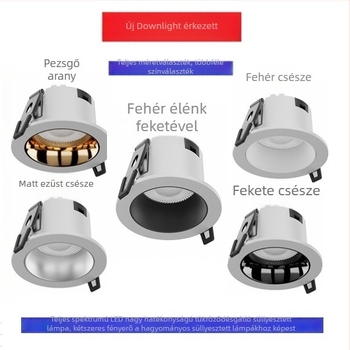 LED beépített mennyezeti downlight, tükröződésmentes, teljes spektrum, szemvédő, beépített spotlámpa
