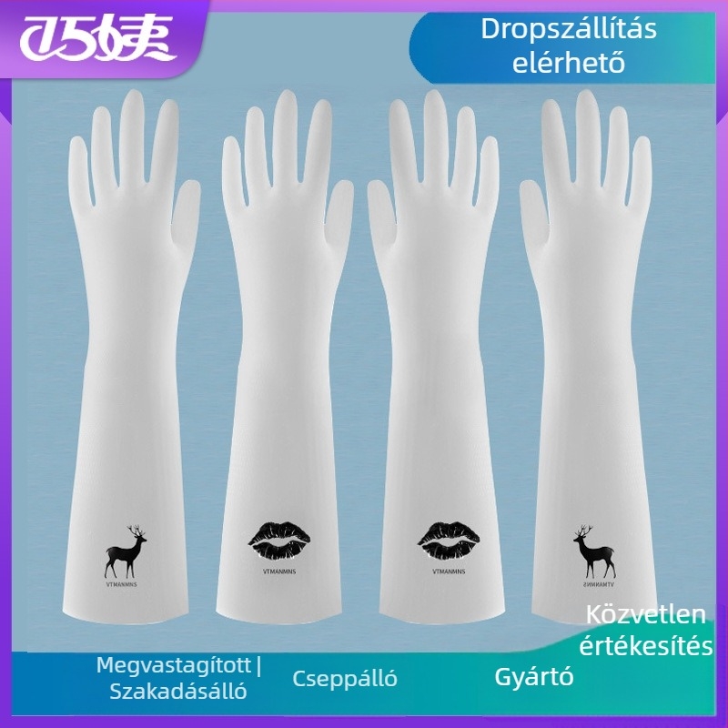 Női latex kesztyűk a konyhába, vastagabbak, kopásállóak, vízállóak, mosogatáshoz és mosáshoz