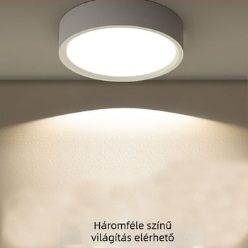 Radaros mozgásérzékelő, felületre szerelt kör alakú LED-downlight, hangvezérléssel, furatok nélkül, IR éjszakai világítás folyosóhoz
