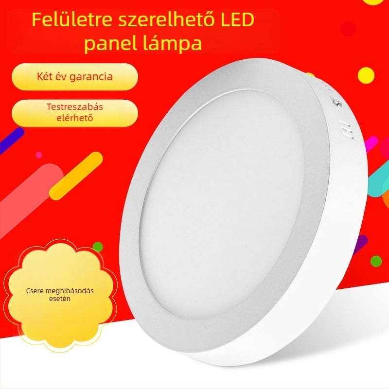 LED kerek mennyezeti panel lámpa, beépített downlight, öntött alumínium, párásodás elleni, 6-10 W, 6500K hideg fehér